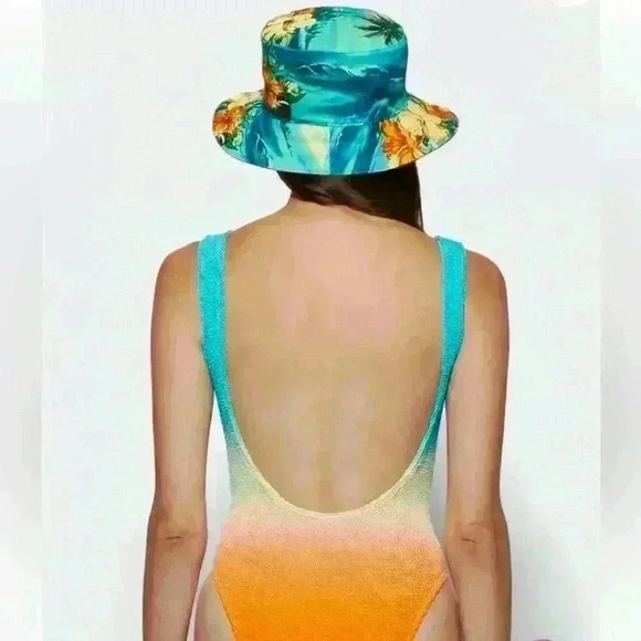NWT Bound by Bond-Eye Mara One-Piece Swimsuit SM turquoise yellow orange - Picture 5 of 6